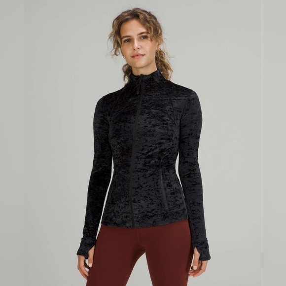 lululemon athletica Jackets & Blazers - Lululemon Define Jacket Black Crushed Velvet (velour) size 12